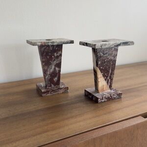 * SOLD * Art Deco Marble Mini Pedestals, 1930s, Set of 2